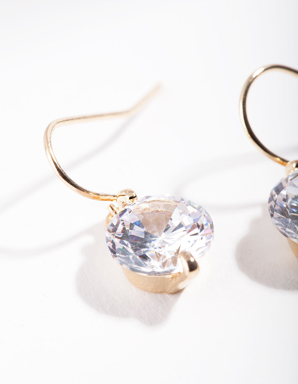 Gold Crystal Teardrop Mini Earrings