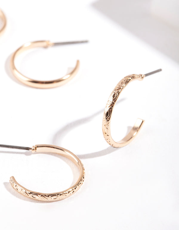 Gold Small Hoop Earring Pack