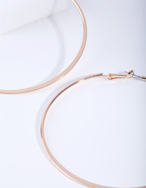 Gold Flat Edge Hoop 9cm Earring Pack