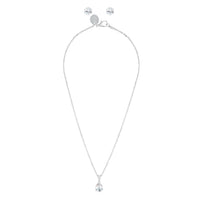 Silver Round Diamante Earring Necklace Set - link has visual effect only