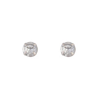 Silver Diamante 5 Claw Round Stud Earrings - link has visual effect only