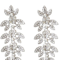 SHINY SILVER TONE VINTAGE DROP DIAMANTE CLUSTER 8CM Earrings - link has visual effect only
