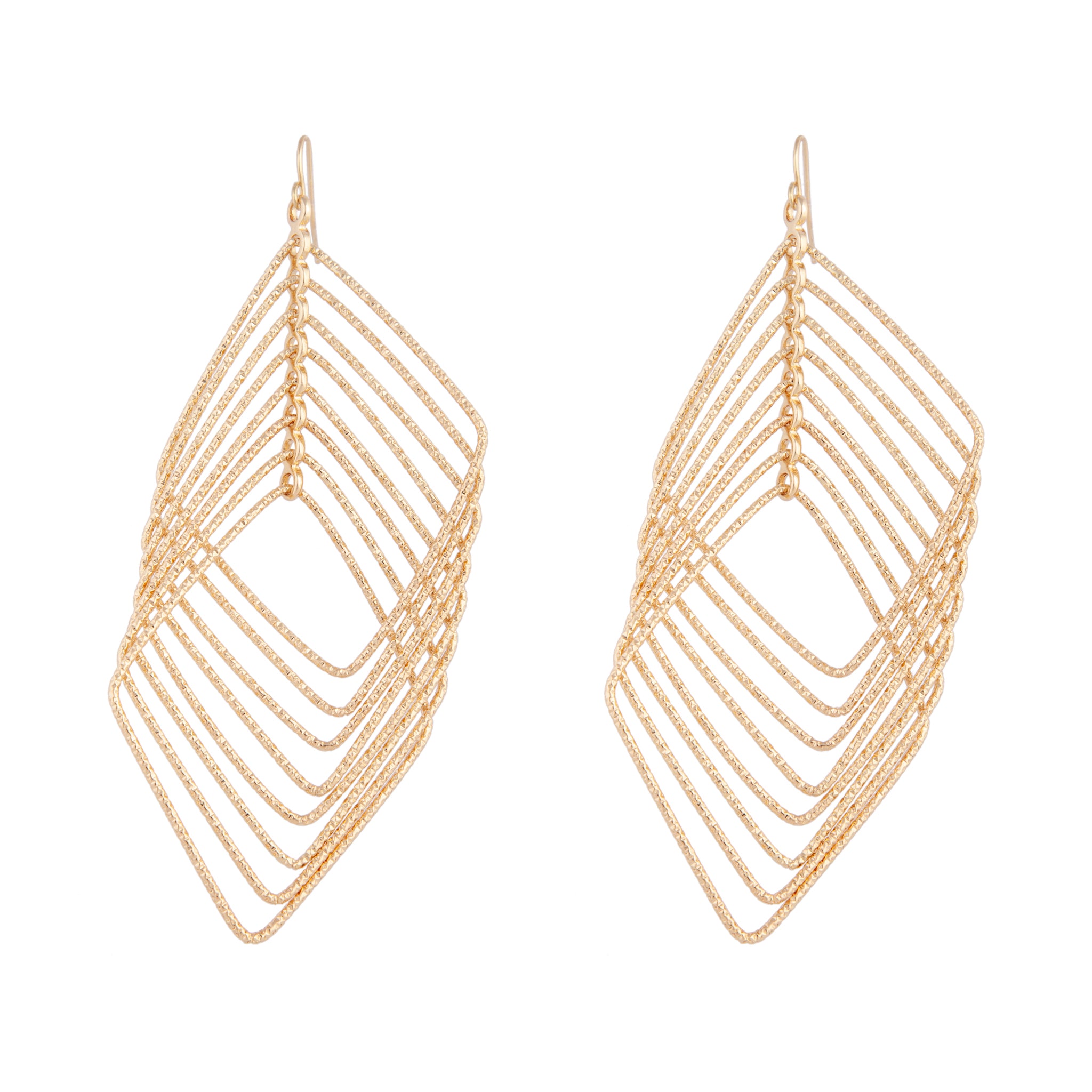 Diamond Cut Drop Diamond Drop Earrings