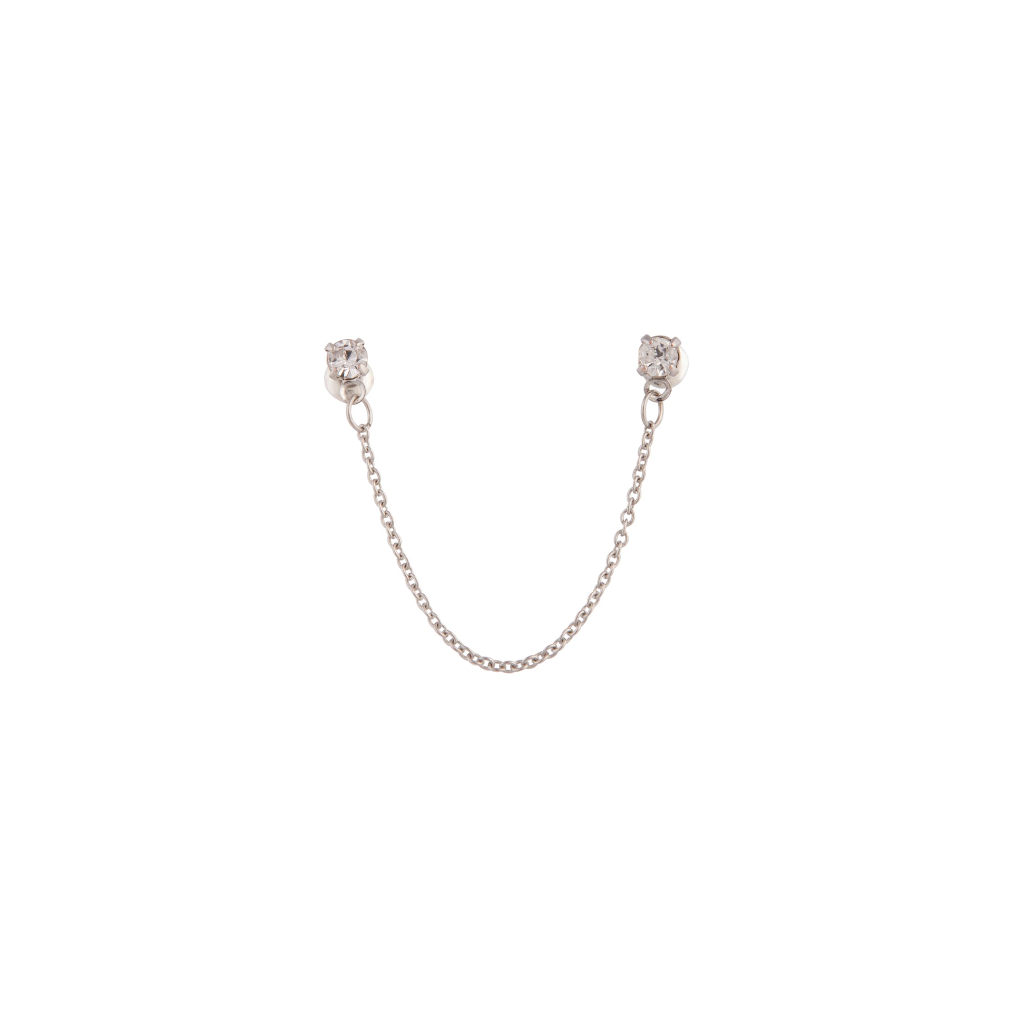 Double Diamante Chain Earrings