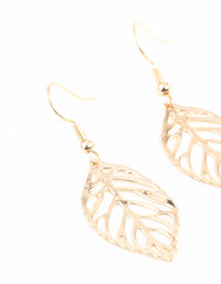 Gold Filigree Leaf Drop Earrings - link has visual effect only