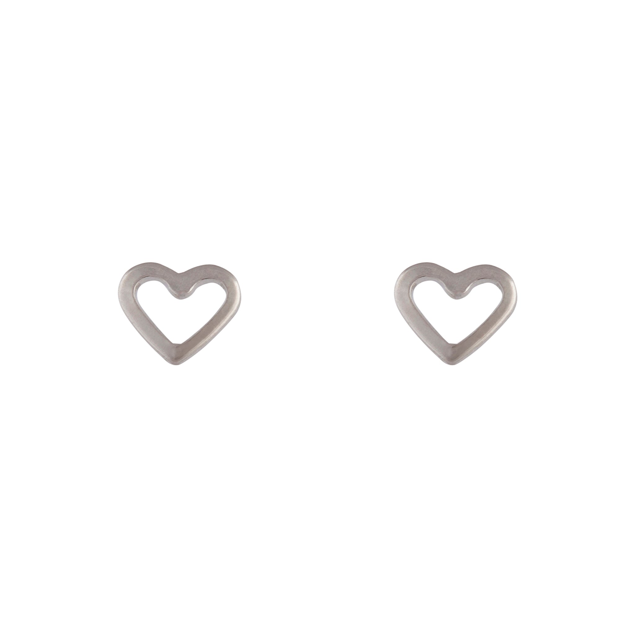 Open Heart Stud Earrings