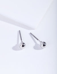 Silver Mini Plain Ball Stud Earrings - link has visual effect only