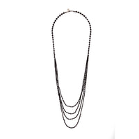 Gunmetal Black Facet Multi Row Necklace - link has visual effect only