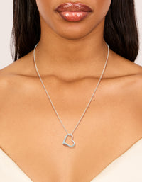 Sterling Silver Heart Pendant Necklace - link has visual effect only