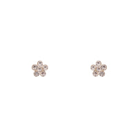 Sterling Silver Mini Diamante Flower Stud Earrings - link has visual effect only
