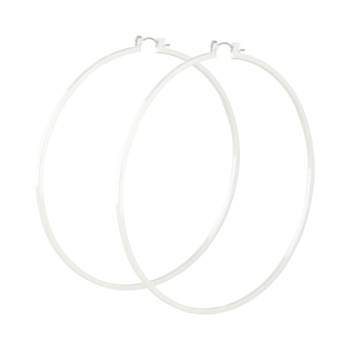 Silver Fine Large Hoop Earrings