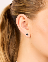 Silver Black Disc Earrings - link has visual effect only