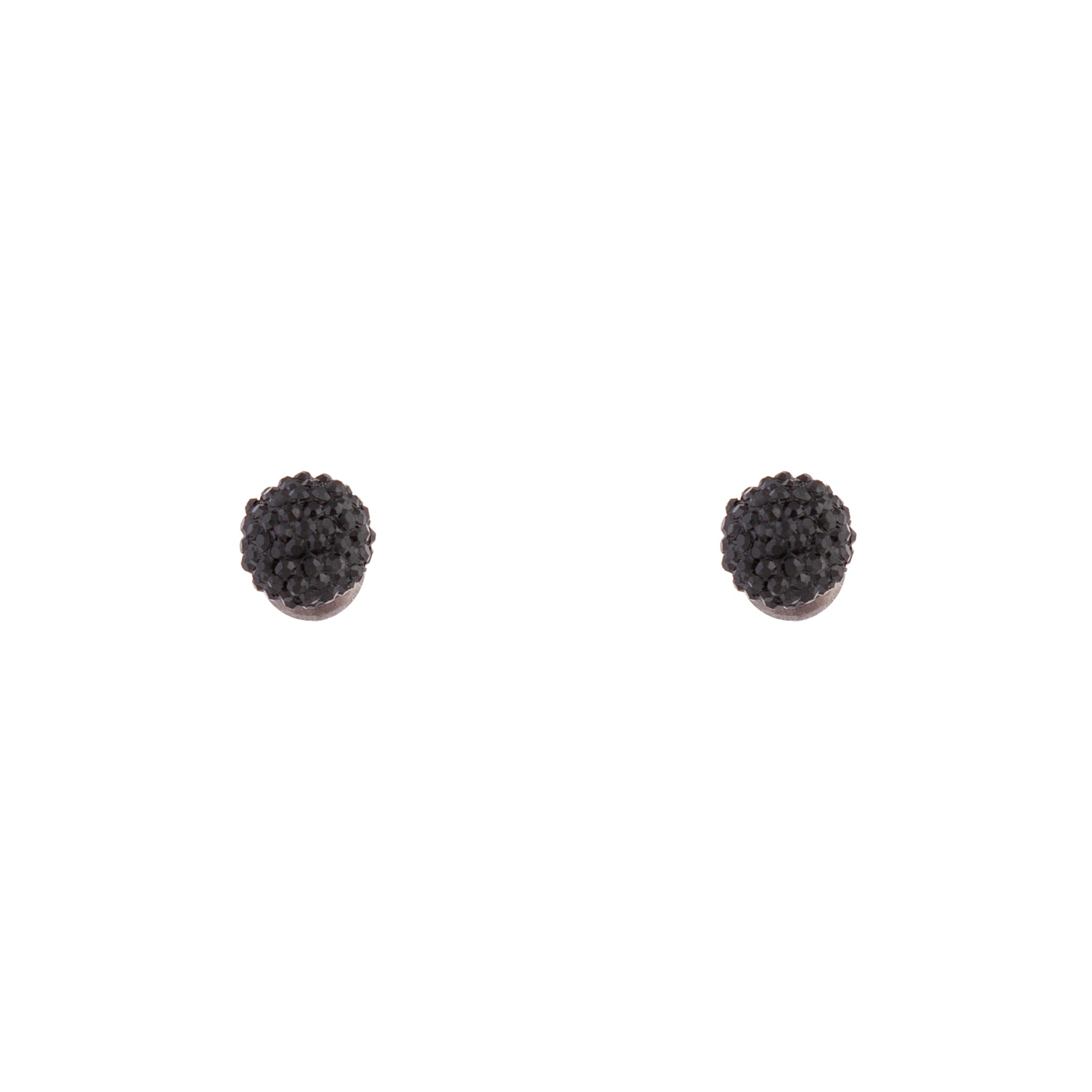 Black Mini Fireball Stud Earrings