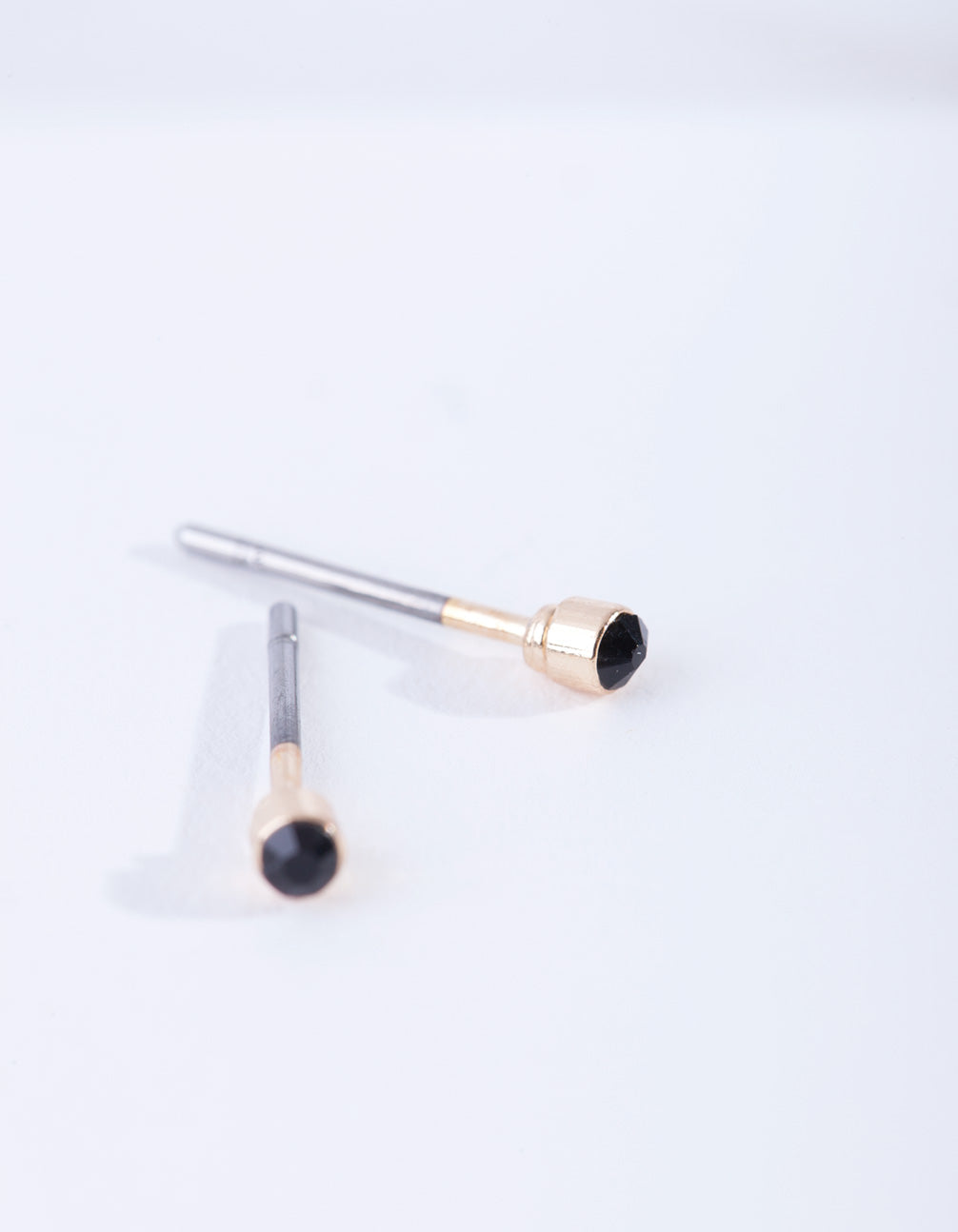 Black Tiny Diamante Stud Earrings