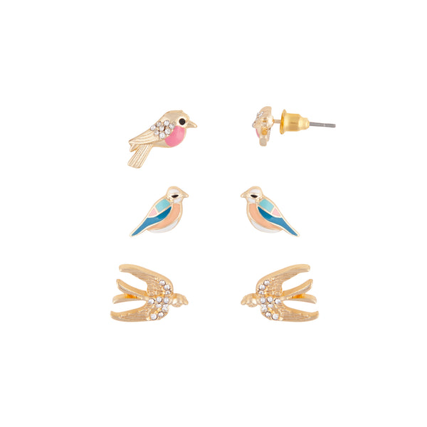 Gold Birds Earring Pack