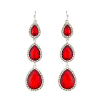 Red Teardrop Diamante Drop Earring - link has visual effect only