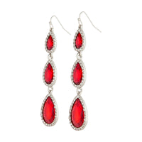 Red Teardrop Diamante Drop Earring - link has visual effect only