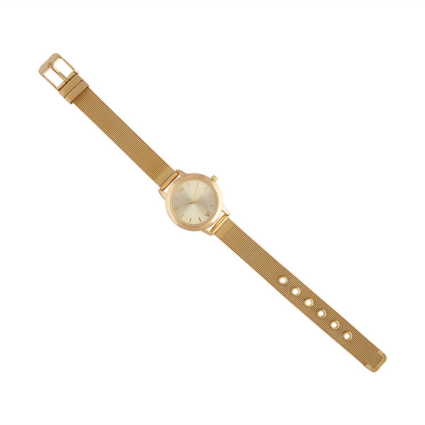Gold Mesh Strap Watch