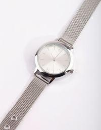 Silver Skinny Chain Strap Watch - link has visual effect only