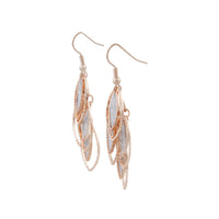Rose Gold Diamond Cut & Glitter Drop Earrings - link has visual effect only