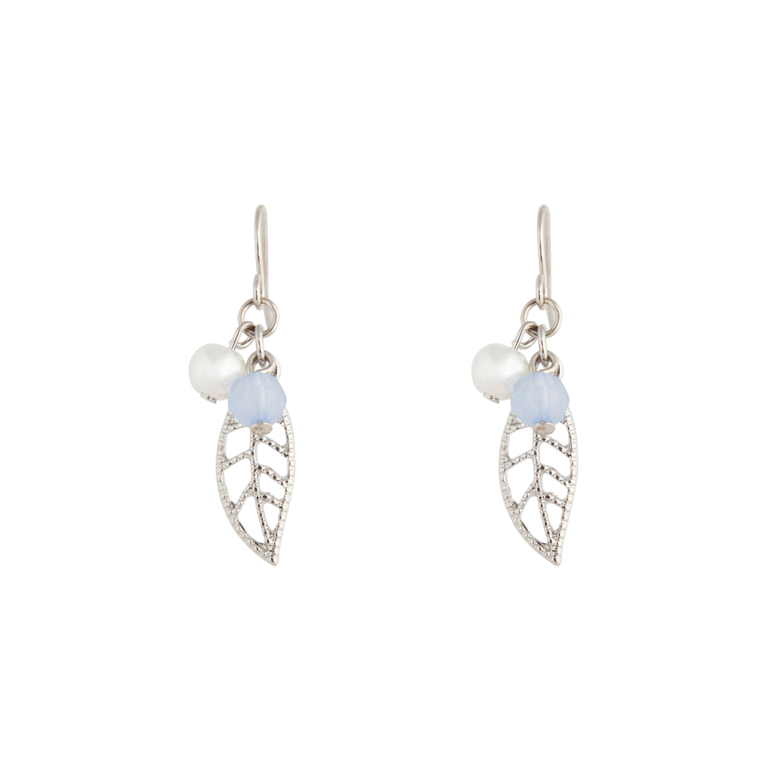 Silver Leaf Drop Earrings