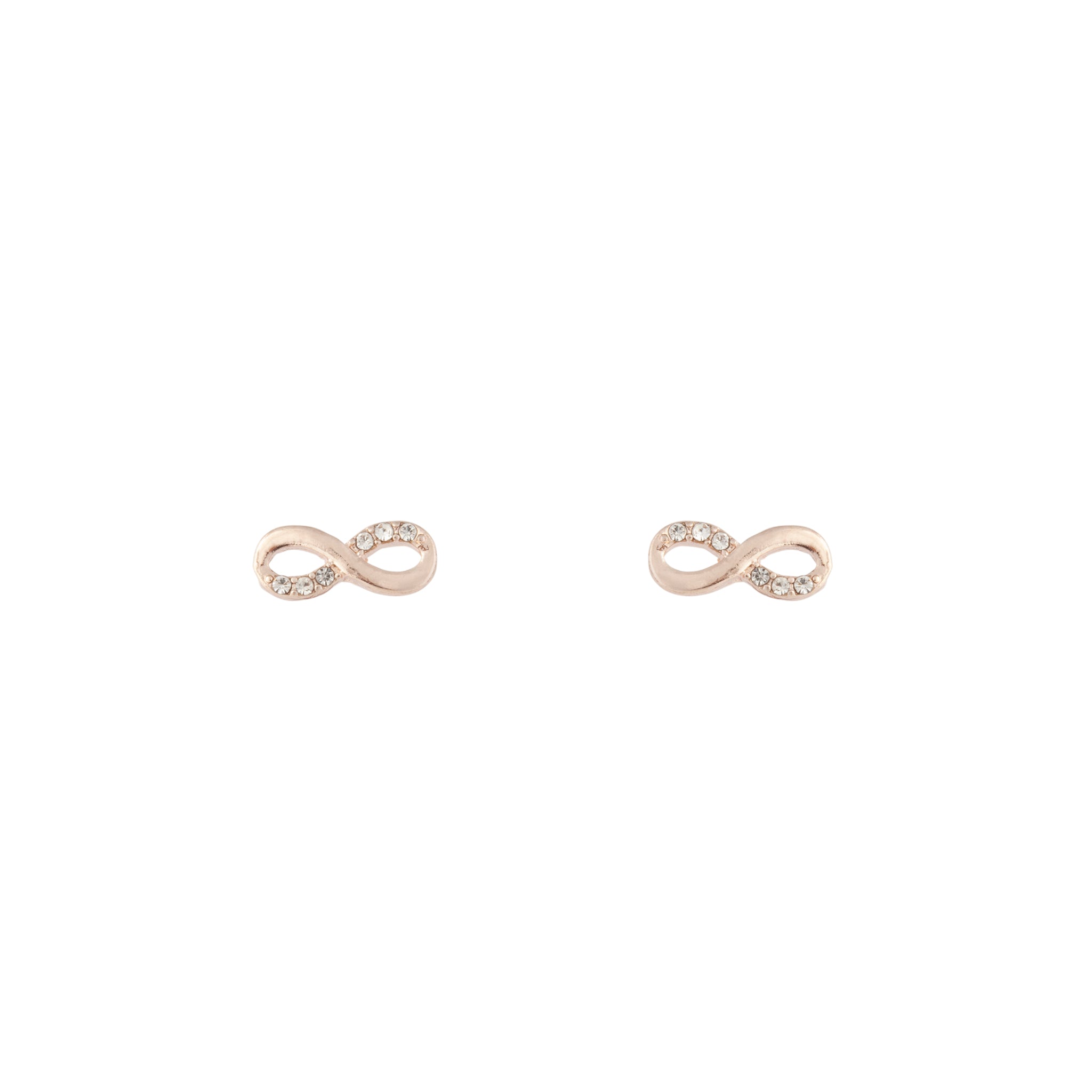 Rose Gold Infinity Diamante Stud Earrings