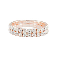 Rose Gold Duo Diamante Stretch Bracelet - link has visual effect only