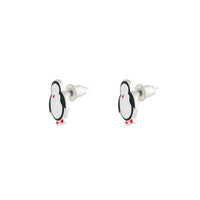 Silver Black & White Penguin Stud Earrings - link has visual effect only