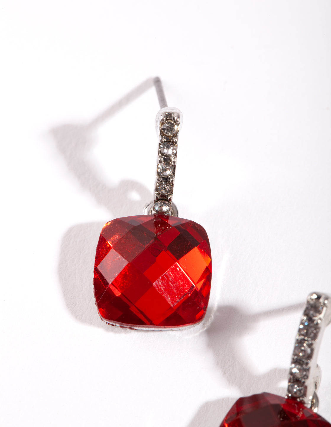 Silver Diamante Drop Earrings
