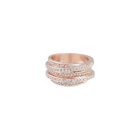 Rose Gold Solid Band Diamante Embellished Ring - link has visual effect only