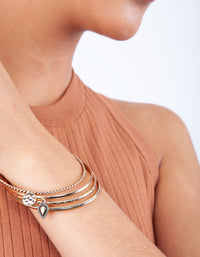 Gold Etched Coin Charm Bangle Pack - link has visual effect only