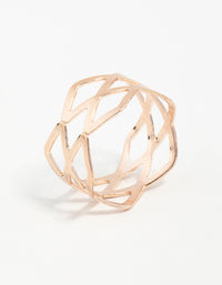 Rose Gold Multi Cross Over Ring - link has visual effect only