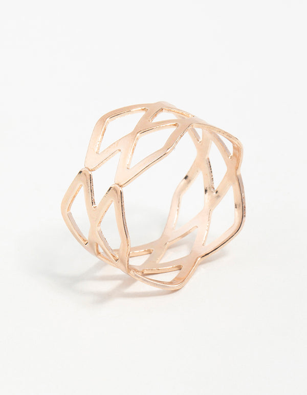 Rose Gold Multi Cross Over Ring