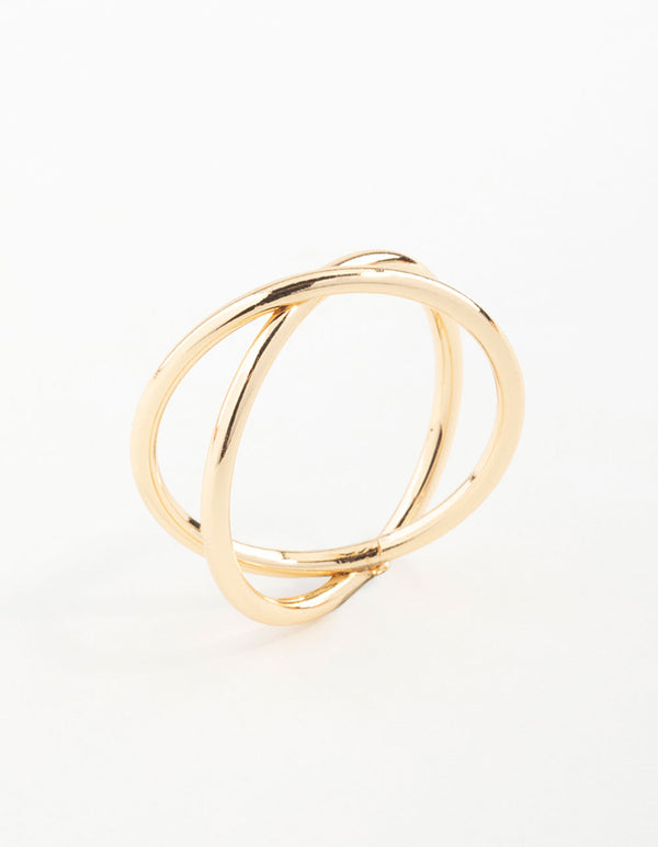 Gold Classic Crossover Ring