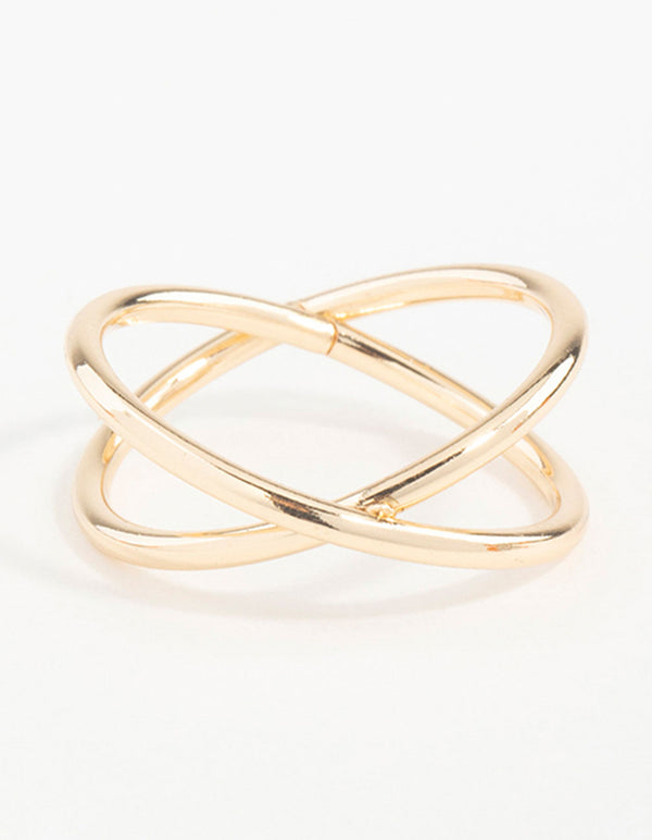 Gold Classic Crossover Ring