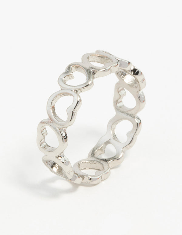 Silver Multi Heart Ring