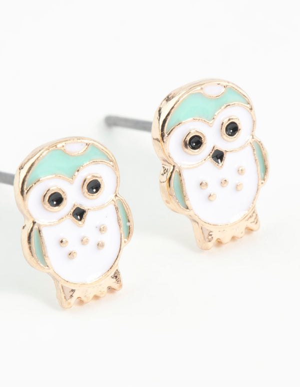 Mini Owl Stud Earrings