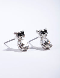 Rhodium Diamante Owl Stud Earrings - link has visual effect only