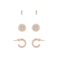 Rose Gold Detail Diamante Earring Pack - link has visual effect only