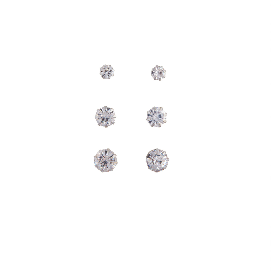 Silver Trio Diamante Earring Pack