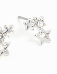 Silver Mini Star Cluster Stud Earrings - link has visual effect only