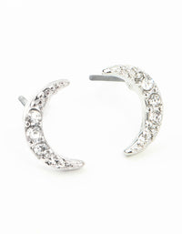 Silver Diamante Cresent Stud Earrings - link has visual effect only