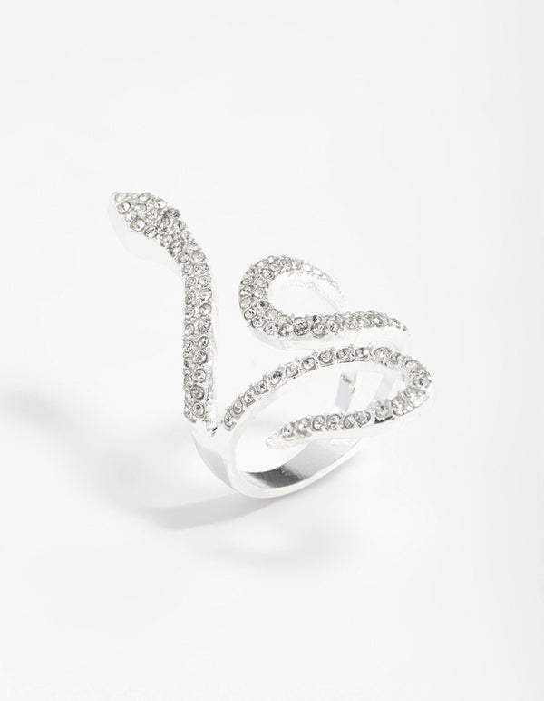 Diamante Swirl Snake Ring