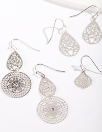 Silver Ornate Earring Pack - link has visual effect only