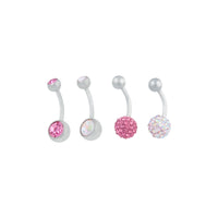 Surgical Steel Fireball Belly Bar 4-Pack - link has visual effect only