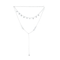 LAYERED FINE DISC Y NECK CHOKER IN SILVER - link has visual effect only