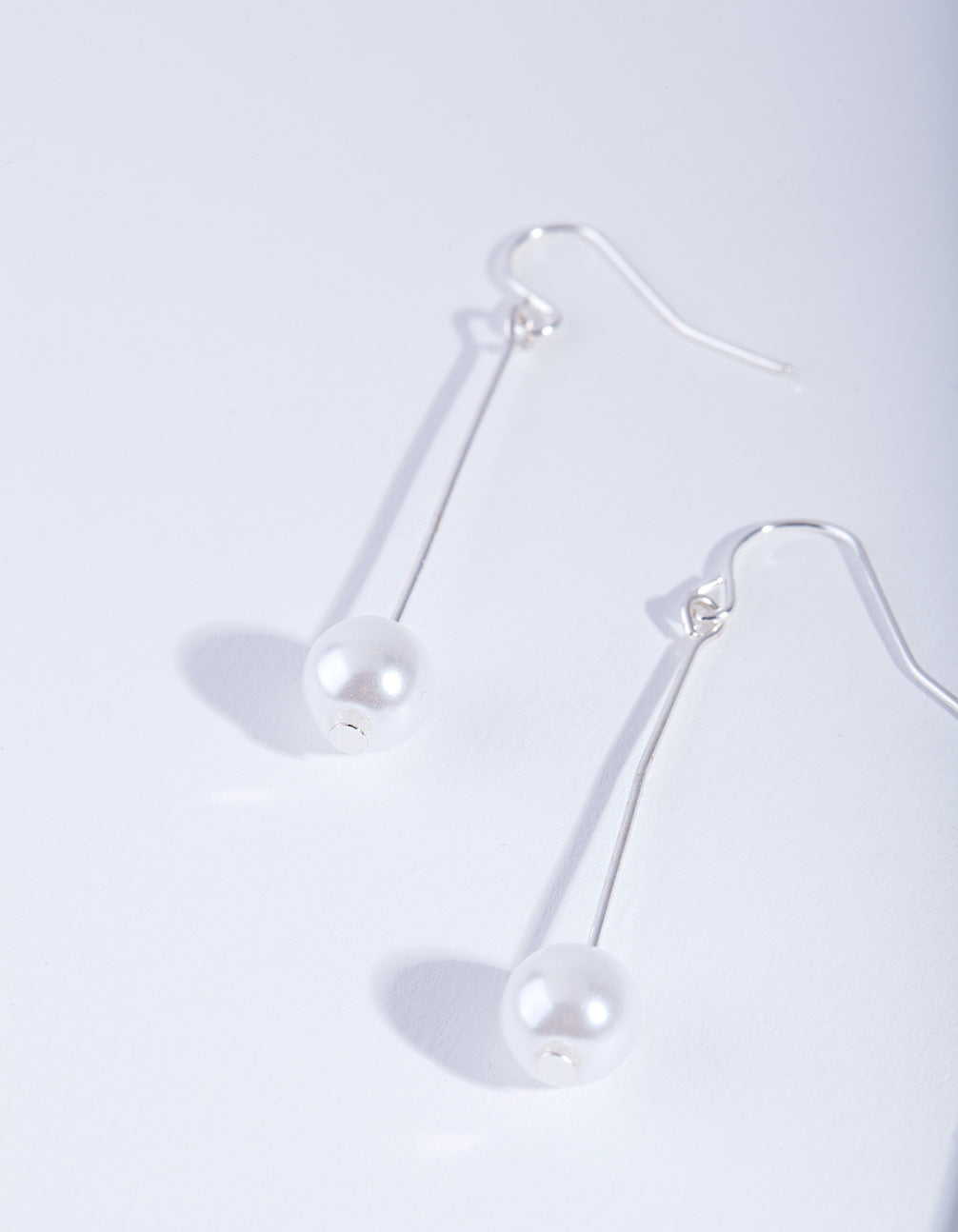 Fine Silver Pin & Pearl Drop Earrings