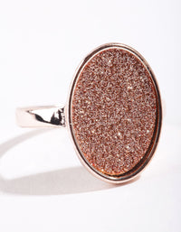 Rose Gold Oval Glitter Paper Ring - link has visual effect only