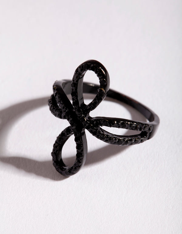 Coated Metal Diamante Loop Ring
