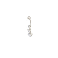 Surgical Steel Gradual Diamante Trio Drop Belly Bar - link has visual effect only